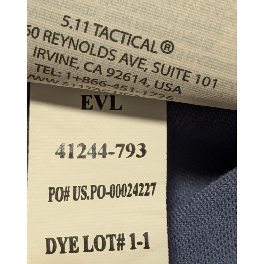 5.11 Tactical Men's Cotton Polyester Blend Lightweight Blue Polo Shirt Size XL - Picture 4 of 7
